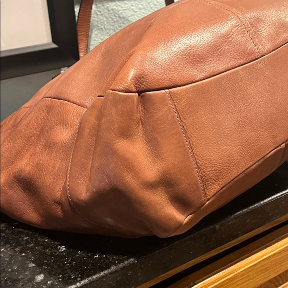 Coach Brown Leather Tote with Gold Hardware - Picture 4 of 7